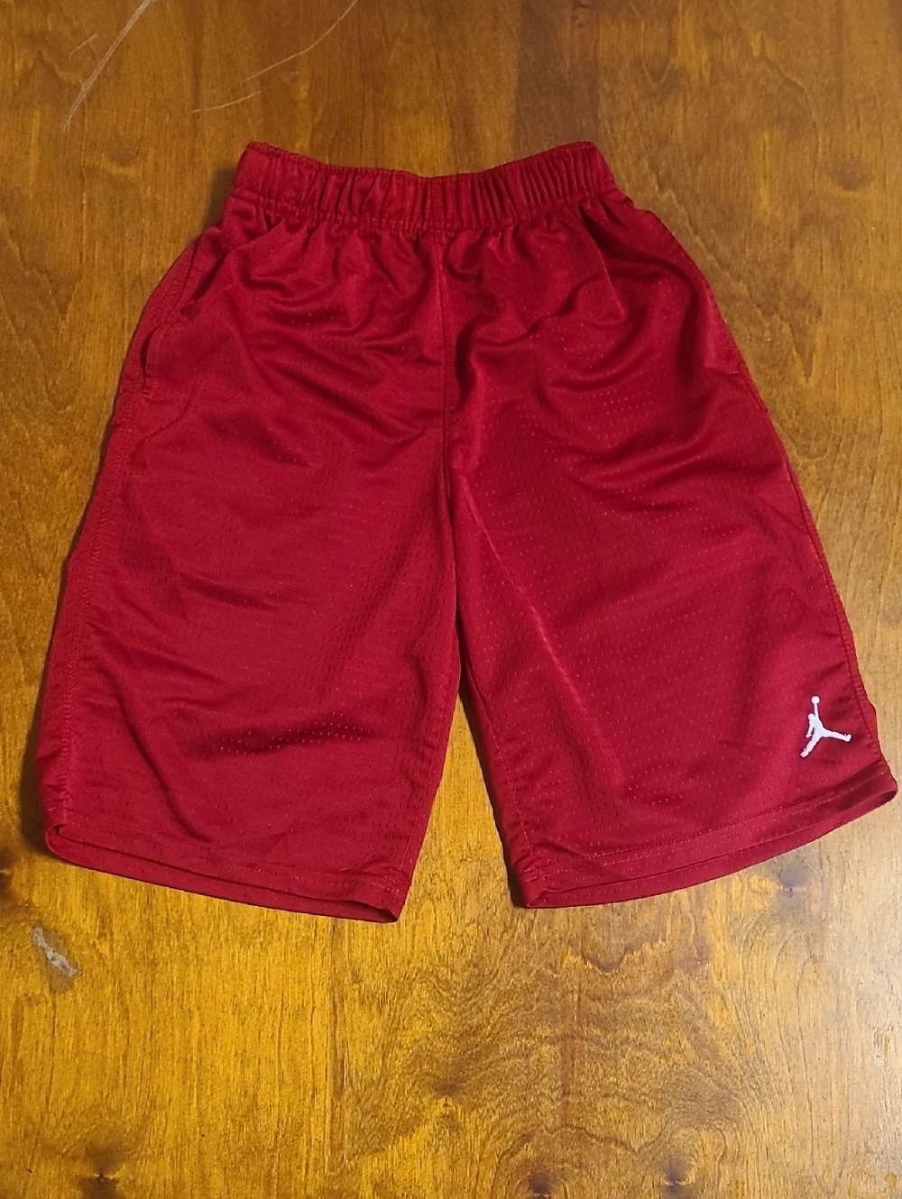 Jordan Red Mesh Athletic Shorts with Jumpman Logo